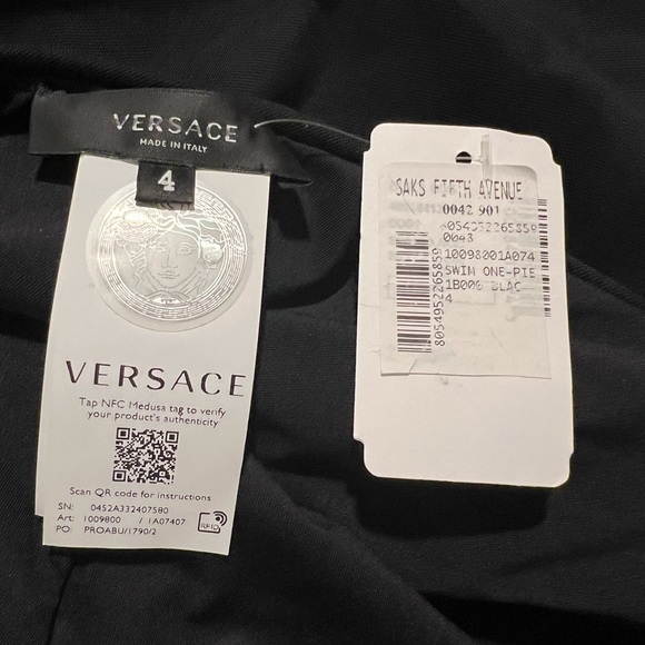 VERSACE Slashed One-Shoulder One-Piece Swimsuit Size 4 - Picture 7 of 9